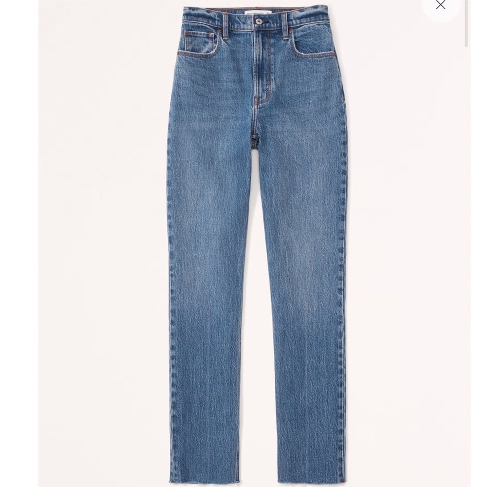 Abercrombie 90s Straight Jeans Medium Raw Hem